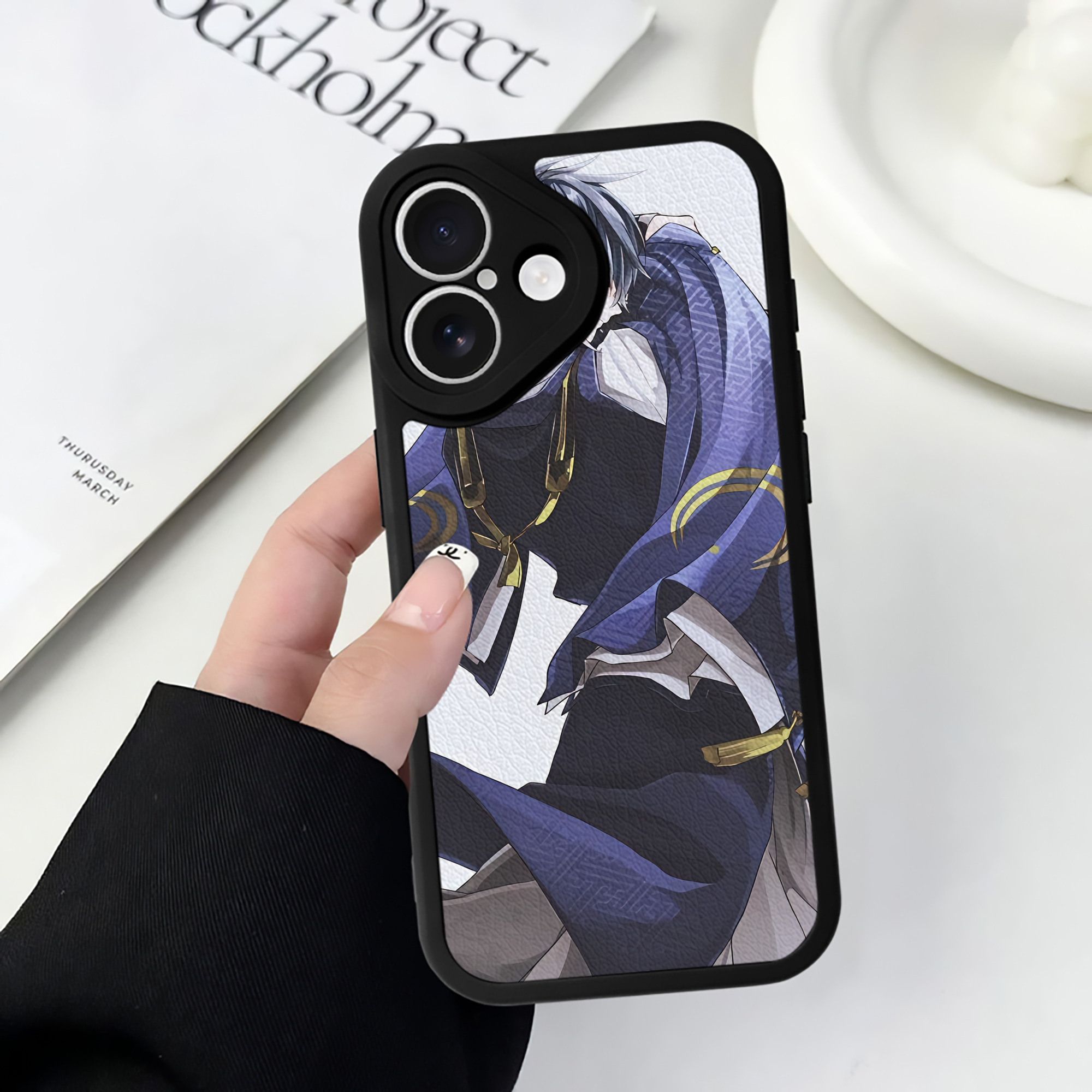 （画像用） 刀剣乱舞 Touken Ranbu 【iPhone 16シリーズ対応】シリコンスマホケース（レザー調） 材質：シリコン